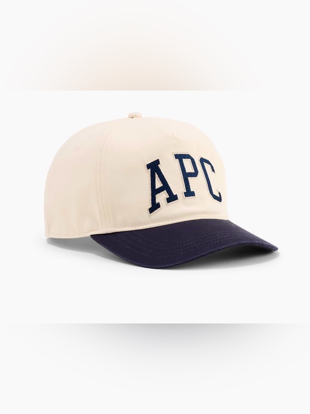 Gap x A.P.C. Two-Tone Cap in Cream and Navy Blue